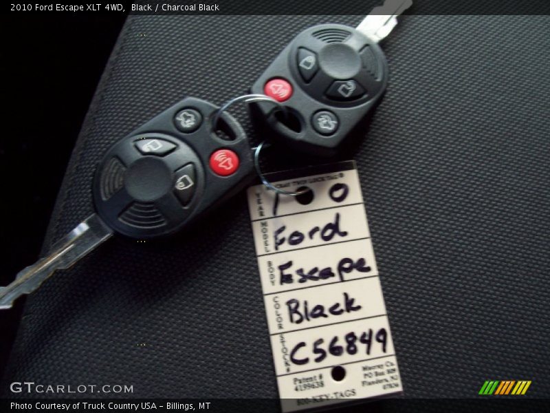 Black / Charcoal Black 2010 Ford Escape XLT 4WD