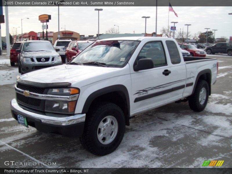 Summit White / Sandstone 2005 Chevrolet Colorado Z71 Extended Cab 4x4