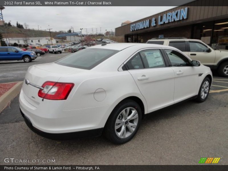 White Platinum Tri-Coat / Charcoal Black 2012 Ford Taurus SEL