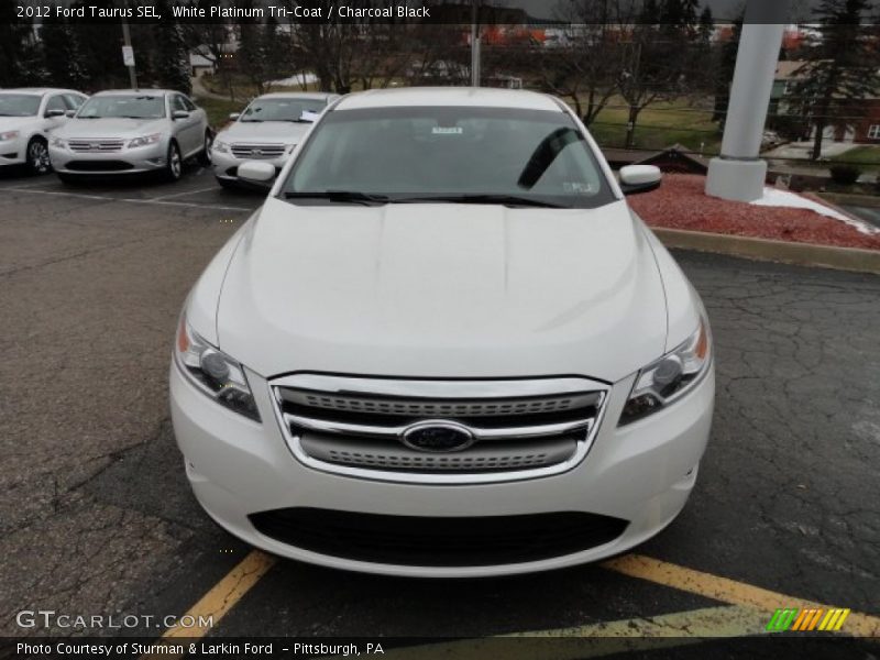 White Platinum Tri-Coat / Charcoal Black 2012 Ford Taurus SEL