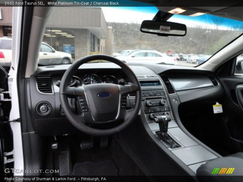White Platinum Tri-Coat / Charcoal Black 2012 Ford Taurus SEL