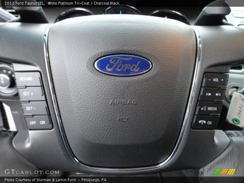 White Platinum Tri-Coat / Charcoal Black 2012 Ford Taurus SEL