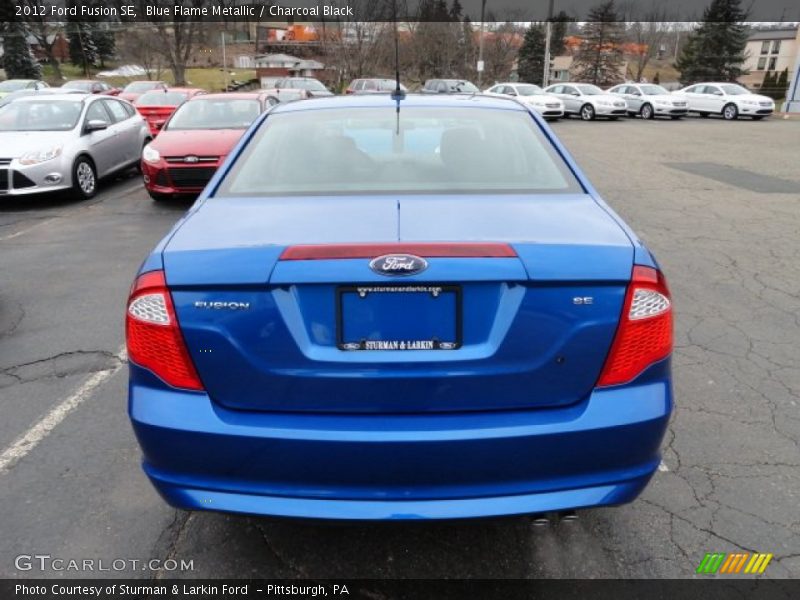 Blue Flame Metallic / Charcoal Black 2012 Ford Fusion SE