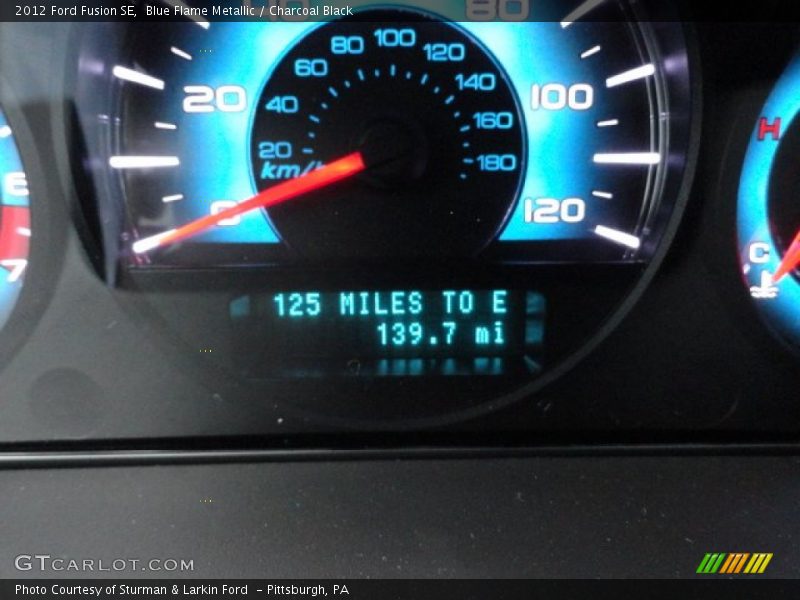 Blue Flame Metallic / Charcoal Black 2012 Ford Fusion SE