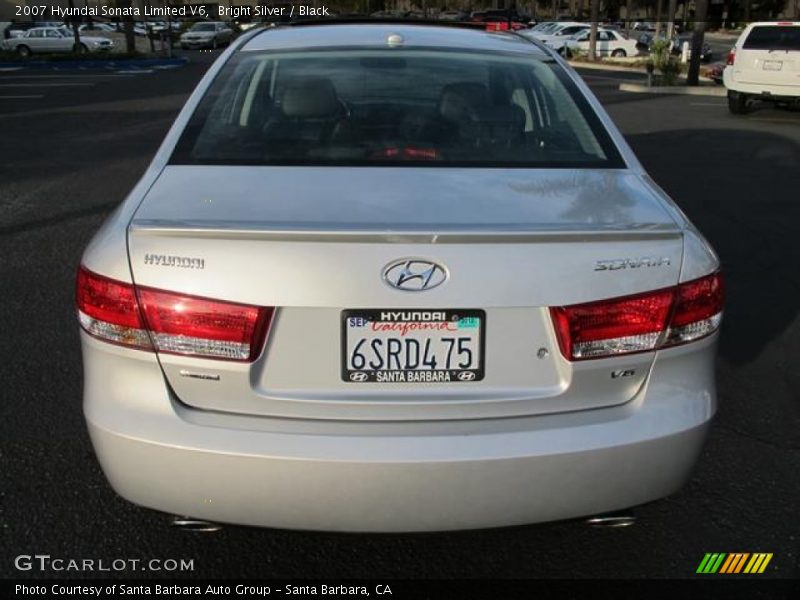 Bright Silver / Black 2007 Hyundai Sonata Limited V6