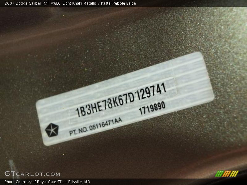 Light Khaki Metallic / Pastel Pebble Beige 2007 Dodge Caliber R/T AWD