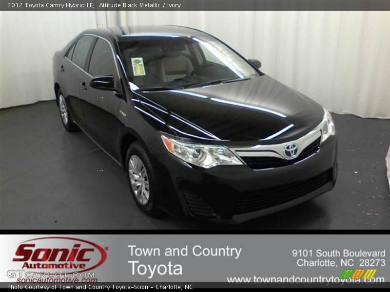 Attitude Black Metallic / Ivory 2012 Toyota Camry Hybrid LE