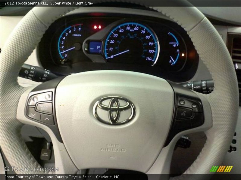 Super White / Light Gray 2012 Toyota Sienna XLE