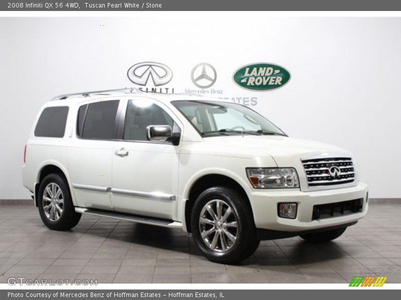 Tuscan Pearl White / Stone 2008 Infiniti QX 56 4WD