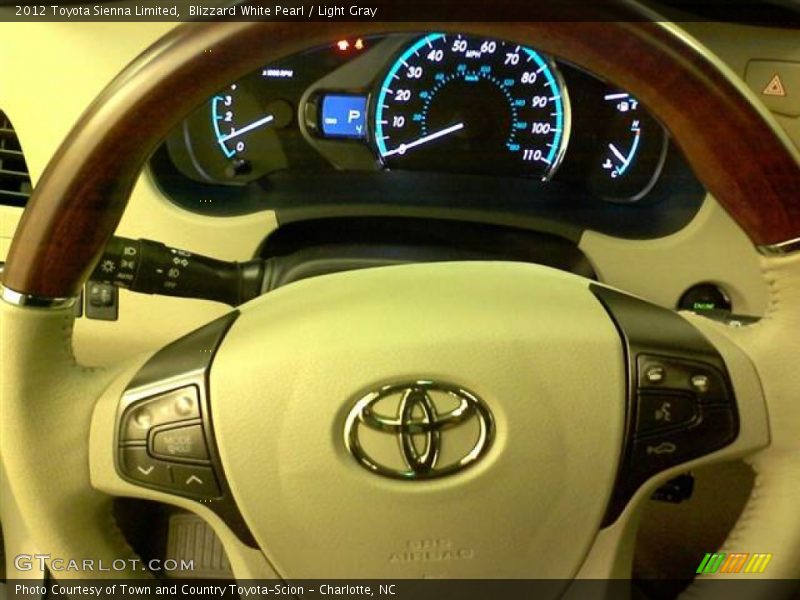 Blizzard White Pearl / Light Gray 2012 Toyota Sienna Limited