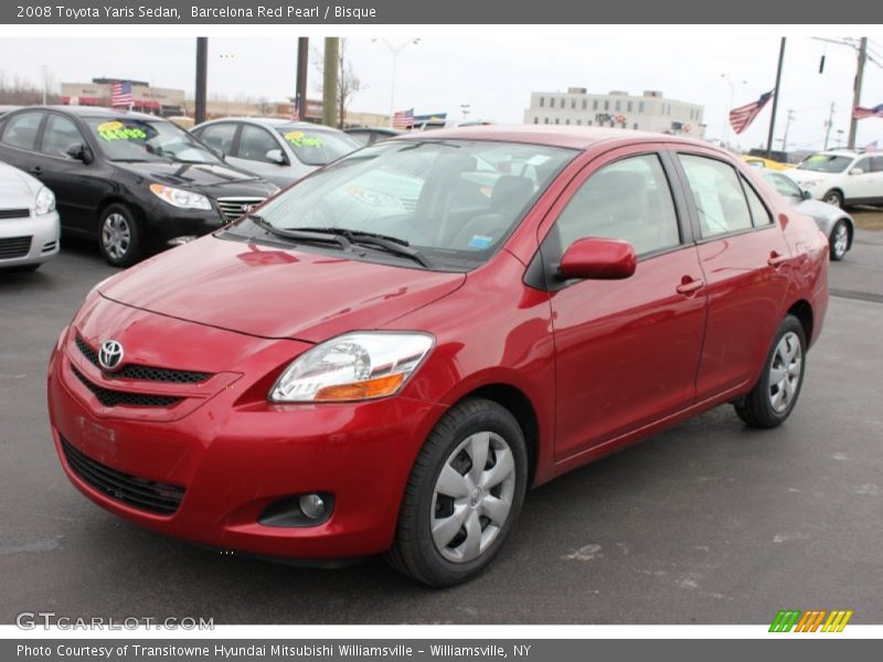 Barcelona Red Pearl / Bisque 2008 Toyota Yaris Sedan
