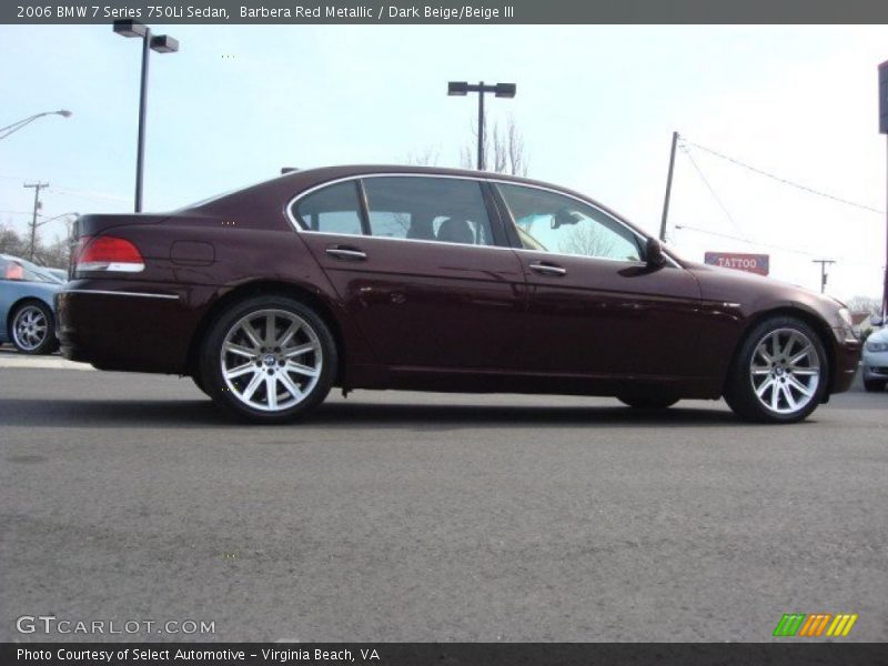 Barbera Red Metallic / Dark Beige/Beige III 2006 BMW 7 Series 750Li Sedan