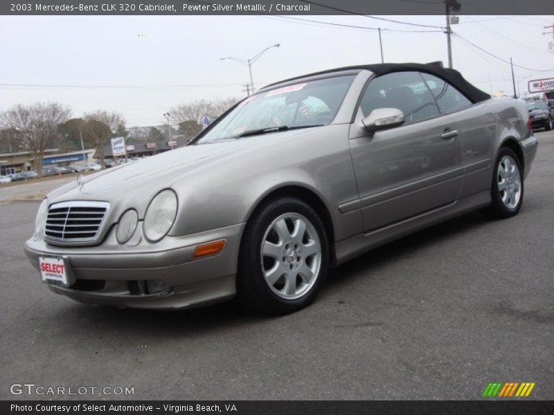 Pewter Silver Metallic / Charcoal 2003 Mercedes-Benz CLK 320 Cabriolet