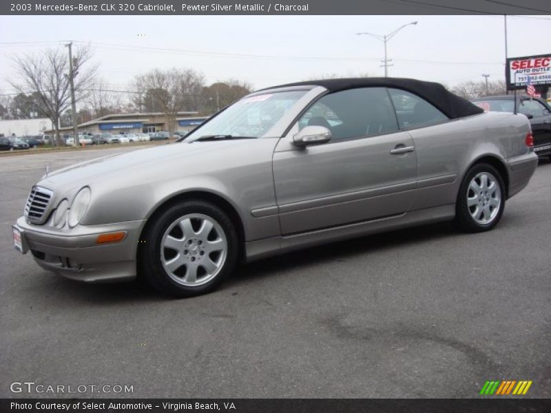 Pewter Silver Metallic / Charcoal 2003 Mercedes-Benz CLK 320 Cabriolet