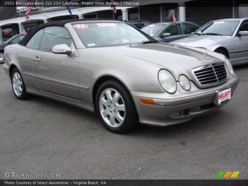 Pewter Silver Metallic / Charcoal 2003 Mercedes-Benz CLK 320 Cabriolet