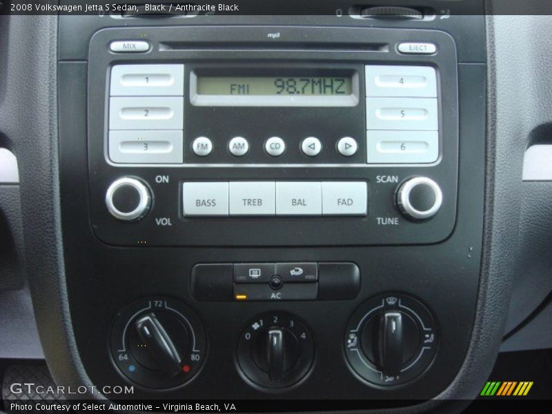 Black / Anthracite Black 2008 Volkswagen Jetta S Sedan