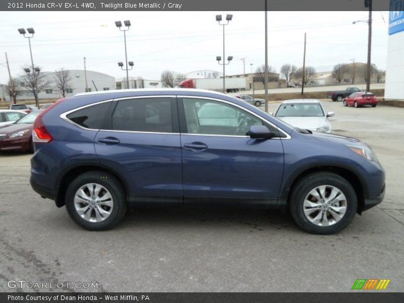 Twilight Blue Metallic / Gray 2012 Honda CR-V EX-L 4WD