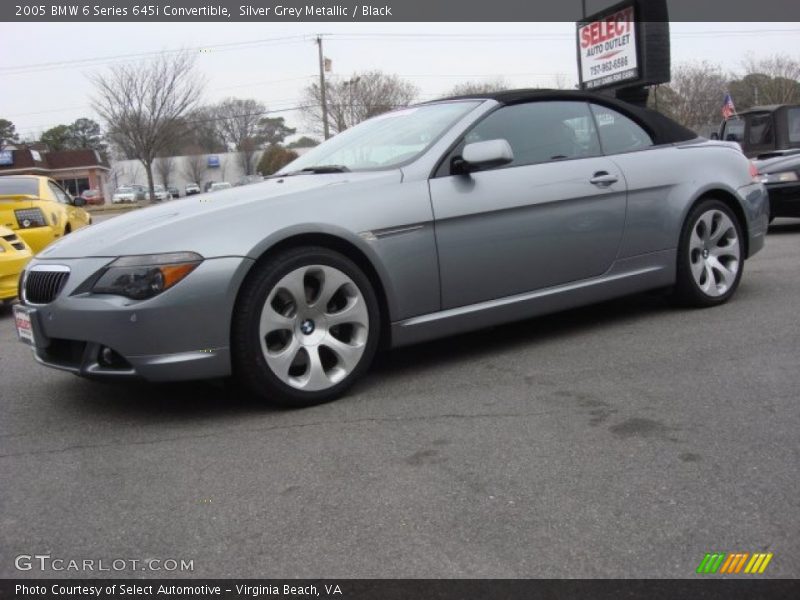 Silver Grey Metallic / Black 2005 BMW 6 Series 645i Convertible