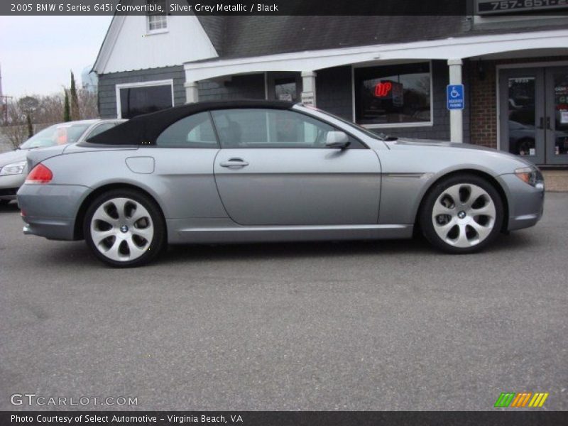 Silver Grey Metallic / Black 2005 BMW 6 Series 645i Convertible