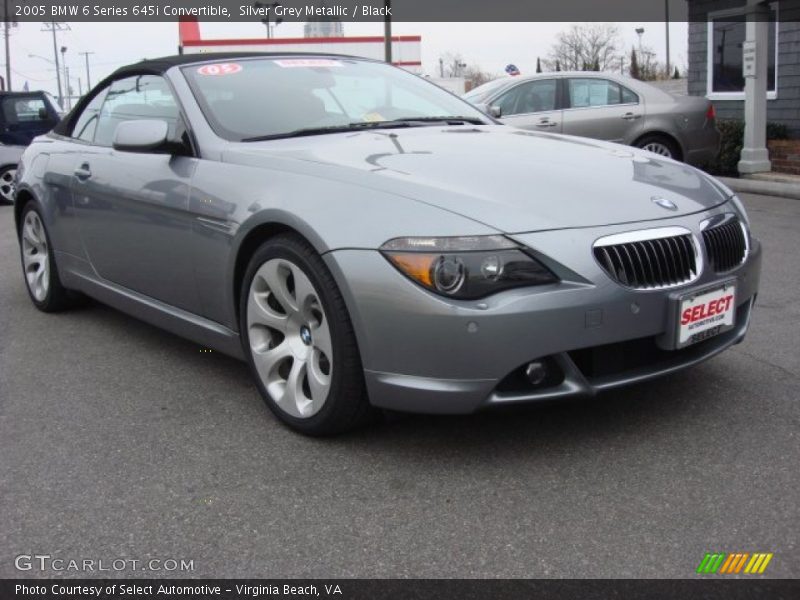 Silver Grey Metallic / Black 2005 BMW 6 Series 645i Convertible