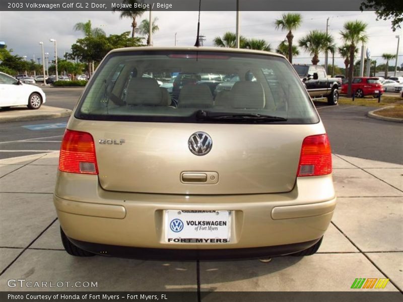 Mojave Beige / Beige 2003 Volkswagen Golf GL 2 Door