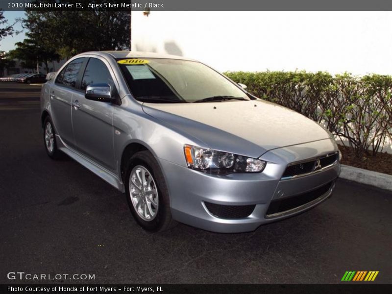 Apex Silver Metallic / Black 2010 Mitsubishi Lancer ES