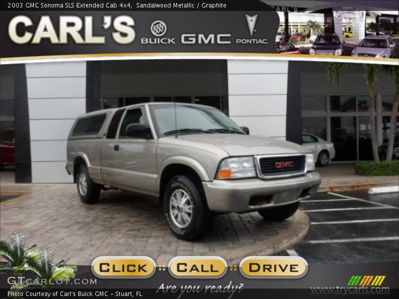 Sandalwood Metallic / Graphite 2003 GMC Sonoma SLS Extended Cab 4x4
