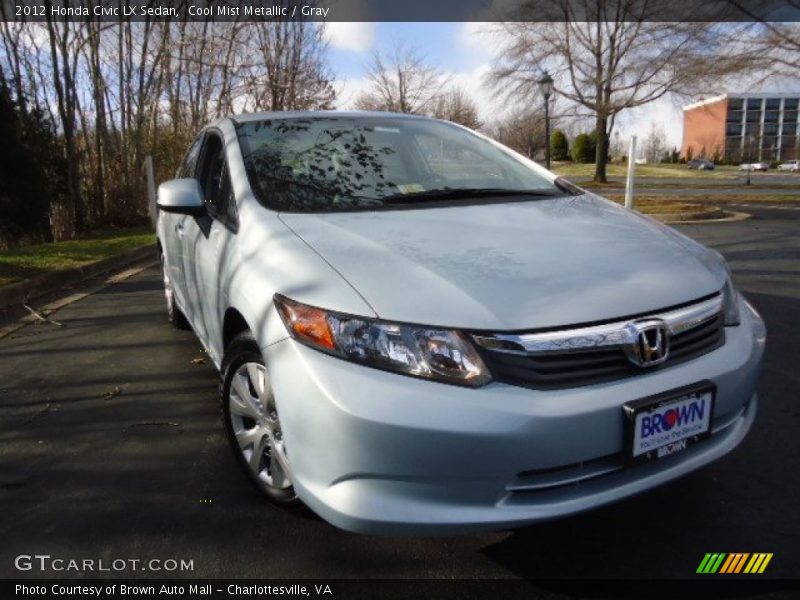 Cool Mist Metallic / Gray 2012 Honda Civic LX Sedan