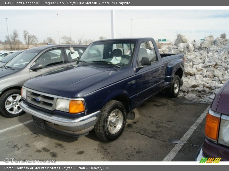 Royal Blue Metallic / Medium Graphite 1997 Ford Ranger XLT Regular Cab