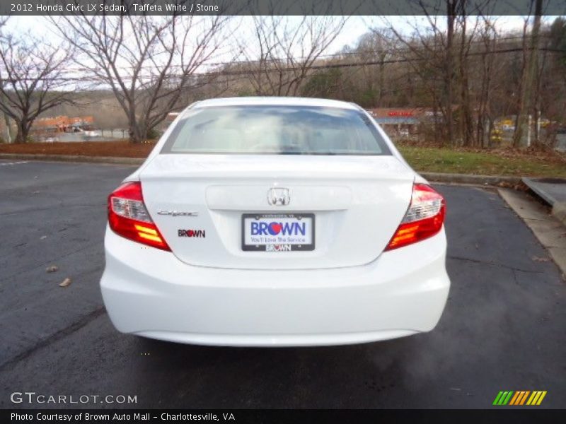 Taffeta White / Stone 2012 Honda Civic LX Sedan