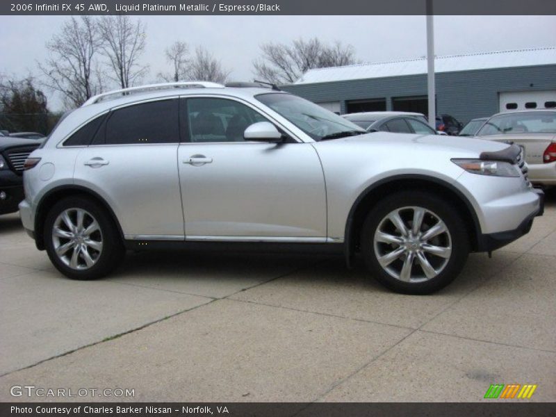 Liquid Platinum Metallic / Espresso/Black 2006 Infiniti FX 45 AWD