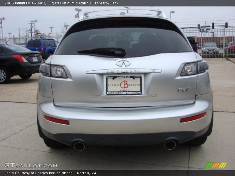 Liquid Platinum Metallic / Espresso/Black 2006 Infiniti FX 45 AWD