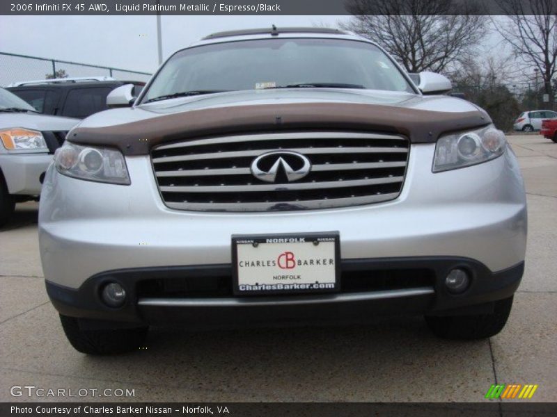 Liquid Platinum Metallic / Espresso/Black 2006 Infiniti FX 45 AWD