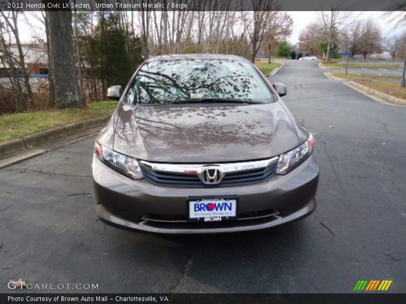 Urban Titanium Metallic / Beige 2012 Honda Civic LX Sedan