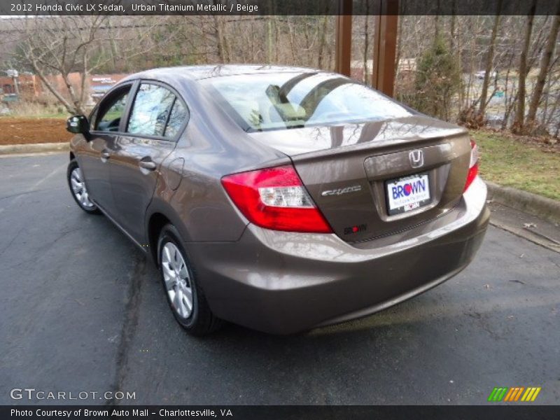 Urban Titanium Metallic / Beige 2012 Honda Civic LX Sedan