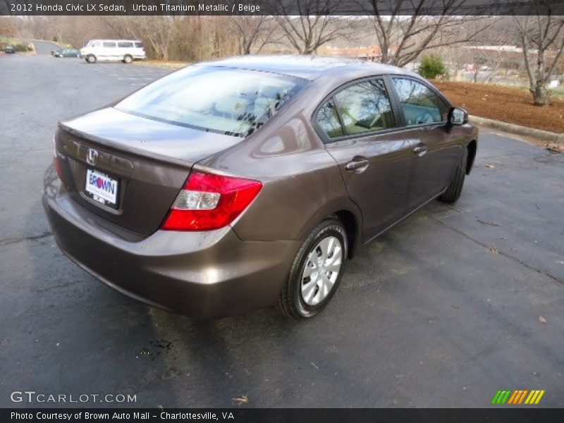 Urban Titanium Metallic / Beige 2012 Honda Civic LX Sedan