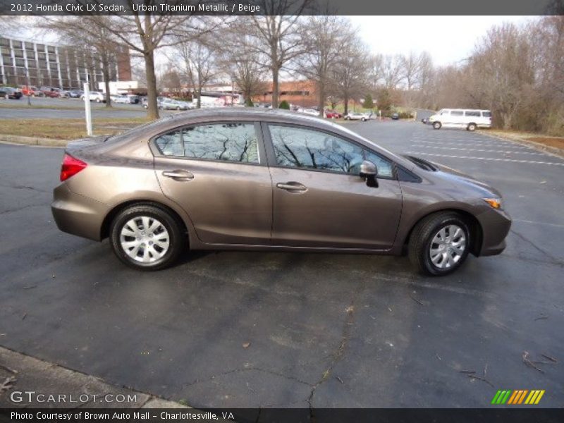 Urban Titanium Metallic / Beige 2012 Honda Civic LX Sedan