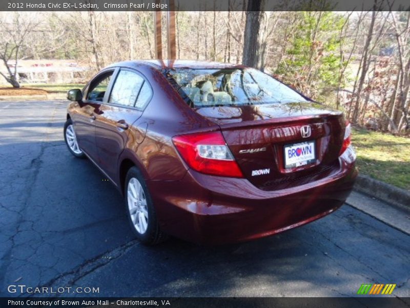 Crimson Pearl / Beige 2012 Honda Civic EX-L Sedan