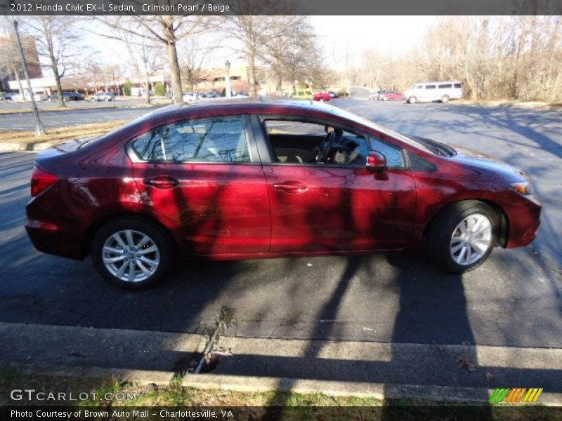 Crimson Pearl / Beige 2012 Honda Civic EX-L Sedan