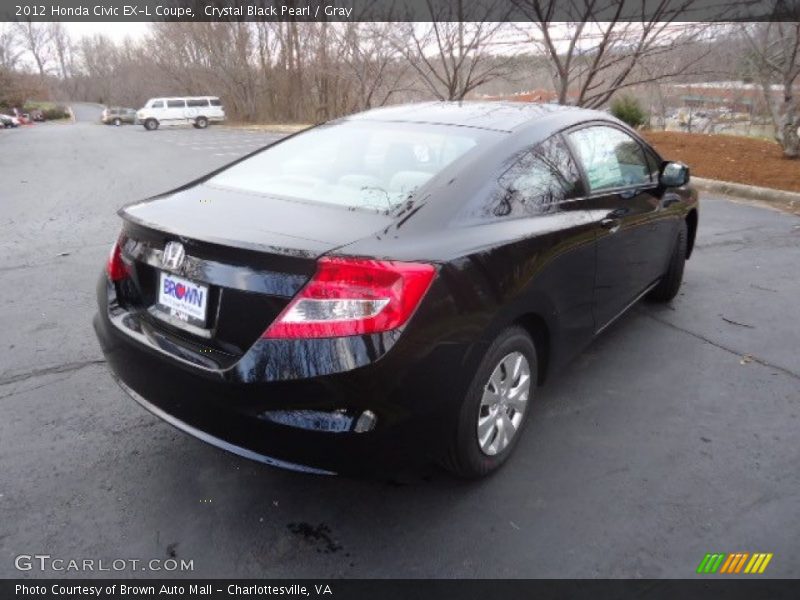 Crystal Black Pearl / Gray 2012 Honda Civic EX-L Coupe