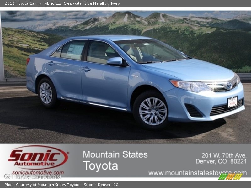 Clearwater Blue Metallic / Ivory 2012 Toyota Camry Hybrid LE