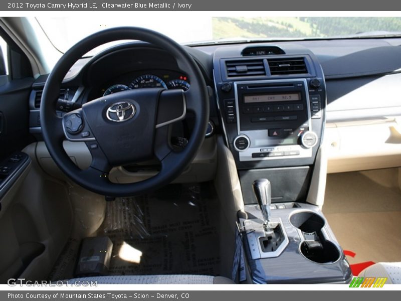Clearwater Blue Metallic / Ivory 2012 Toyota Camry Hybrid LE