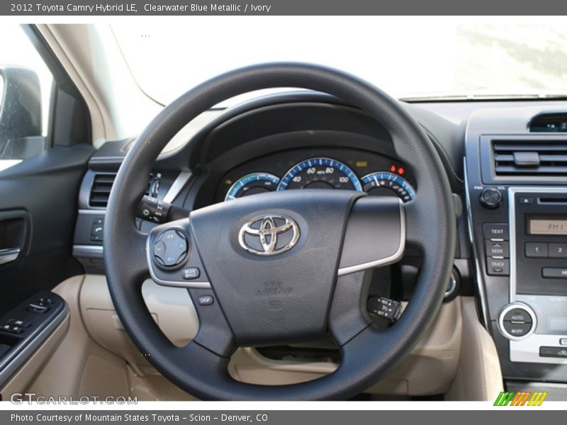 Clearwater Blue Metallic / Ivory 2012 Toyota Camry Hybrid LE