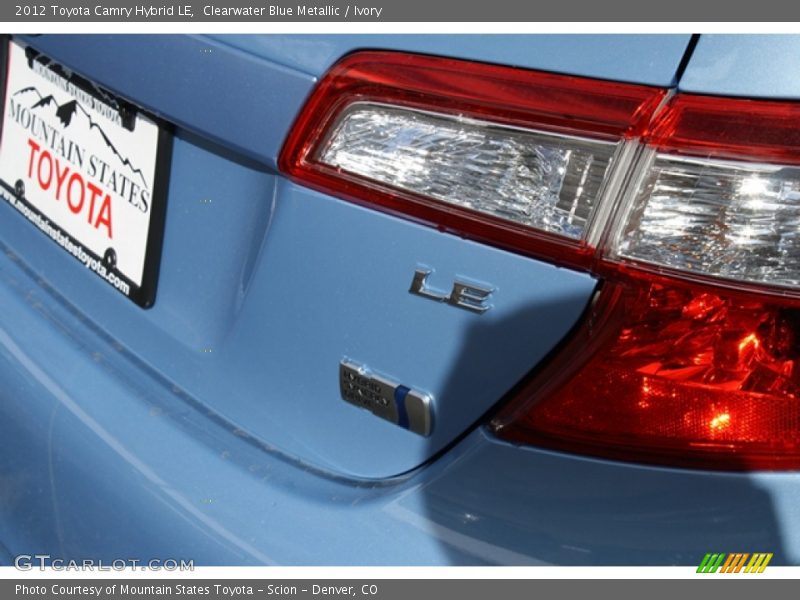 Clearwater Blue Metallic / Ivory 2012 Toyota Camry Hybrid LE
