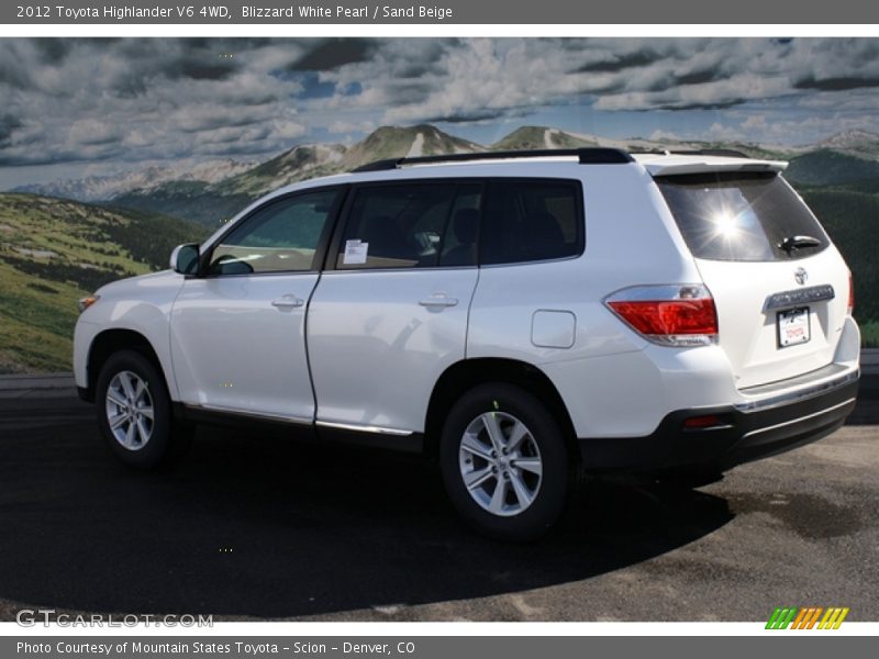 Blizzard White Pearl / Sand Beige 2012 Toyota Highlander V6 4WD