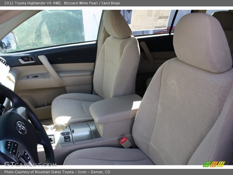 Blizzard White Pearl / Sand Beige 2012 Toyota Highlander V6 4WD