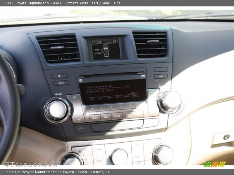 Blizzard White Pearl / Sand Beige 2012 Toyota Highlander V6 4WD