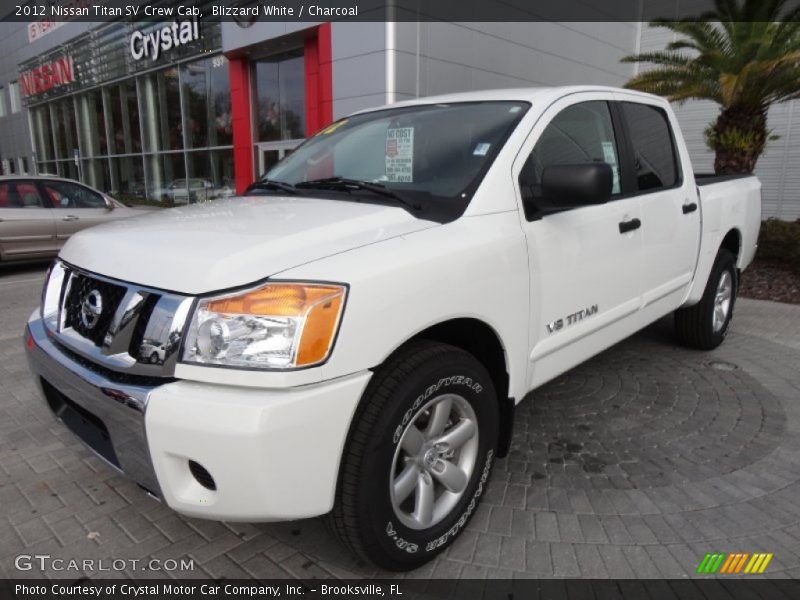 Blizzard White / Charcoal 2012 Nissan Titan SV Crew Cab