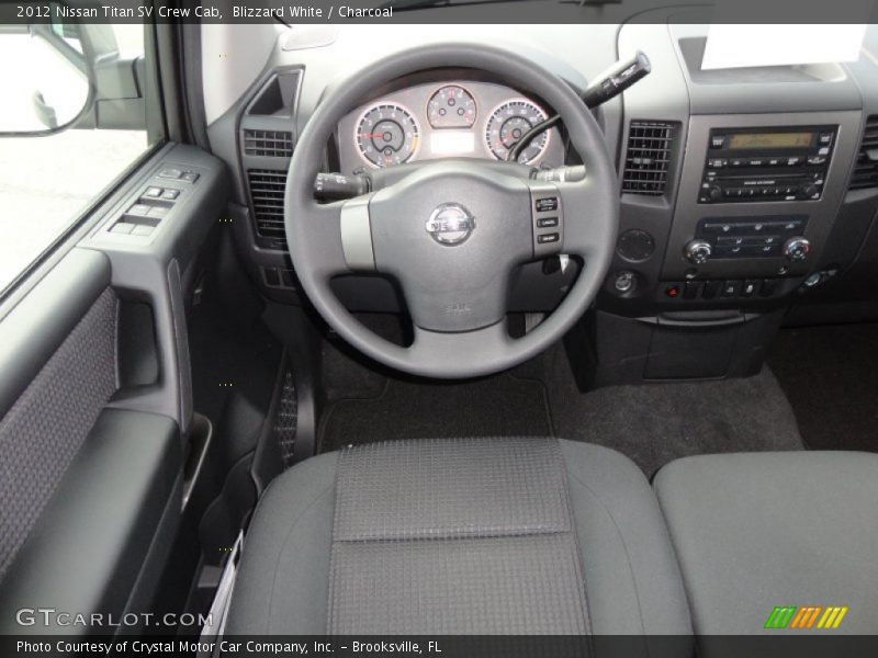 Blizzard White / Charcoal 2012 Nissan Titan SV Crew Cab