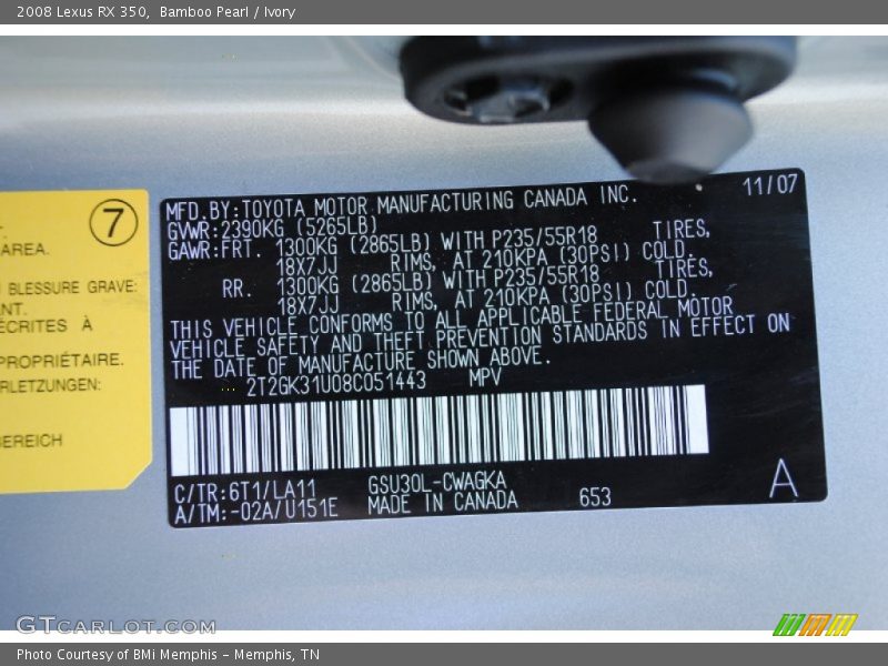 Bamboo Pearl / Ivory 2008 Lexus RX 350